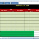 Main Sheet Layout for Excel Cash Register