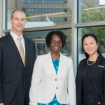 Christiana Care Kidney Transplant team members Ryan Haydu, MBA, administrative director, Velma Scantlebury, M.D., FACS, associate chief of Transplant Surgery, and Stephanie Gilibert, M.D., medical director of the Kidney Transplant Program.