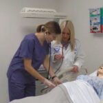 Students practicing in the simulation lab