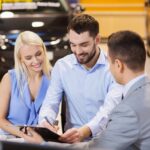 Confident customer getting car loan for credit repair